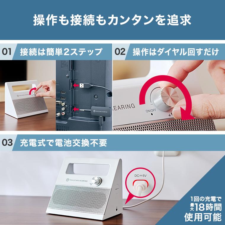 【極美品】 楽ちんヒアリング お手元テレビスピーカー AER ワイヤレス ショップジャパン（Shop Japan） 楽ちんヒアリング お手元テレビ