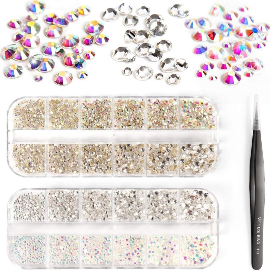 花信風 24種類ラインストーンデコレーション デコ用セルフネイル 大容量ネイルアートパーツ 公式 ホログラム ネイルアートキット ネイルアート シ