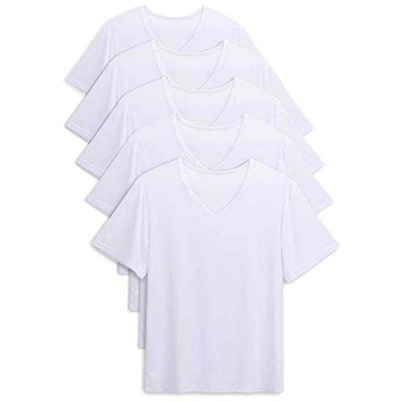 インナーシャツ スーパーセール メンズ 肌着 Vネック 記念日 半袖 白 XL ホワイト