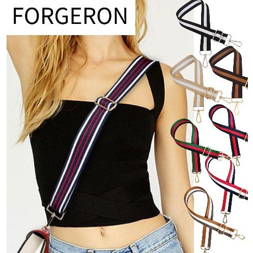 FORGERON ストライプ ワイドショルダーストラップ 太め3.8cm幅