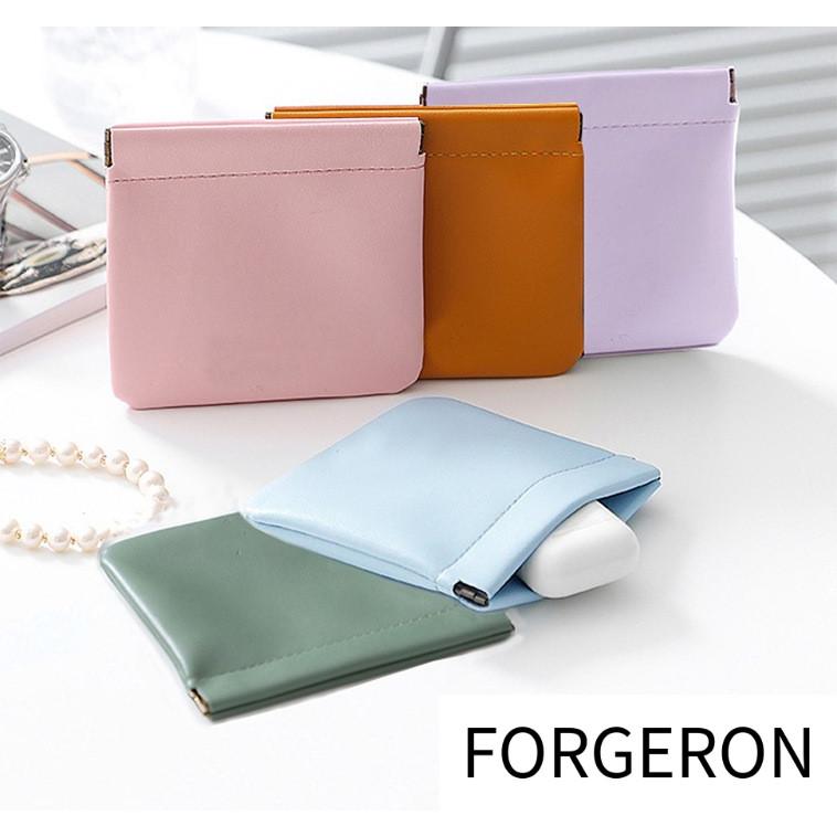 バネ口ポーチ 13cm マチ無しぺったんこ FORGERON PUレザー バネ口ポーチ Mサイズ マチなし 12×11cm バネポーチ