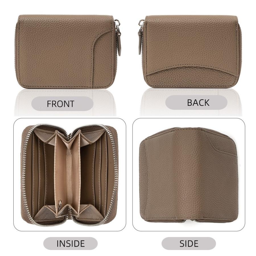 FORGERON 本革 ラウンドジップミニウォレット キーリング付き RFID
