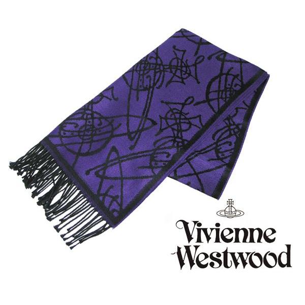 VivienneWestwood（ヴィヴィアンウェストウッド） 新色グラフィックオーヴマフラー　パープル×ブラック｜shopkazu｜02