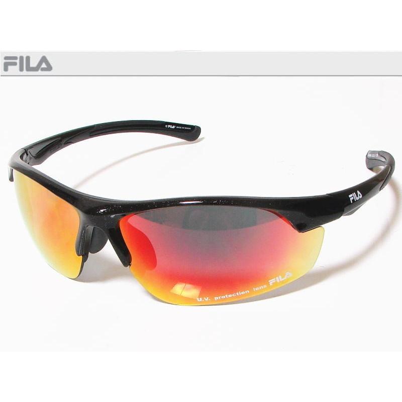 FILA フィラ スポーツサングラス　ユニセックス　メタリックブラック SF4004J-COL10 UV protection lens ゴルフその他スポーツレジャーなどに！｜shopkazu