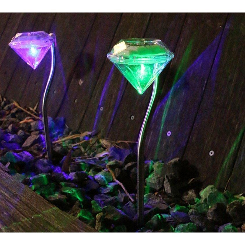 ソーラーガーデンライト 4本組 ダイヤモンドライト 4本セット LED