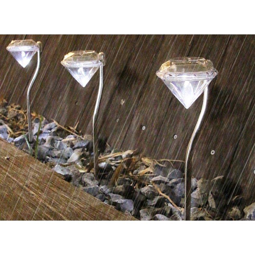 ソーラーガーデンライト 4本組 ダイヤモンドライト 4本セット LED