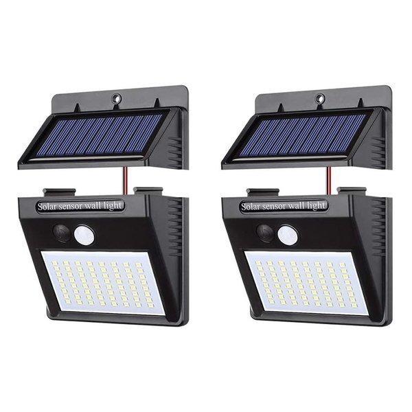センサーライト 2個セット 分離型 64LED 屋外 LED ソーラーライト