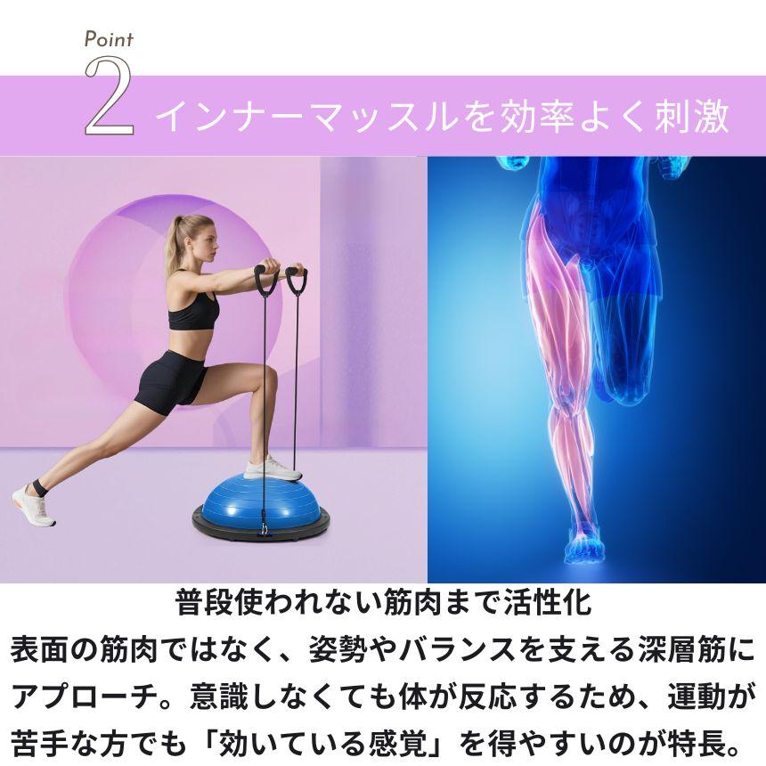 バランスボール 半球 ハーフ 半円型 バランスドーム チューブロープ
