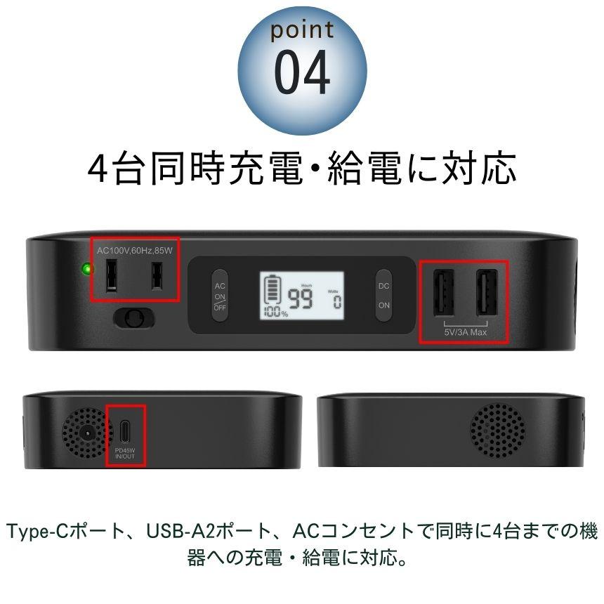 モバイルバッテリー AC AC出力 大容量 コンセント 軽量 小型 充電器