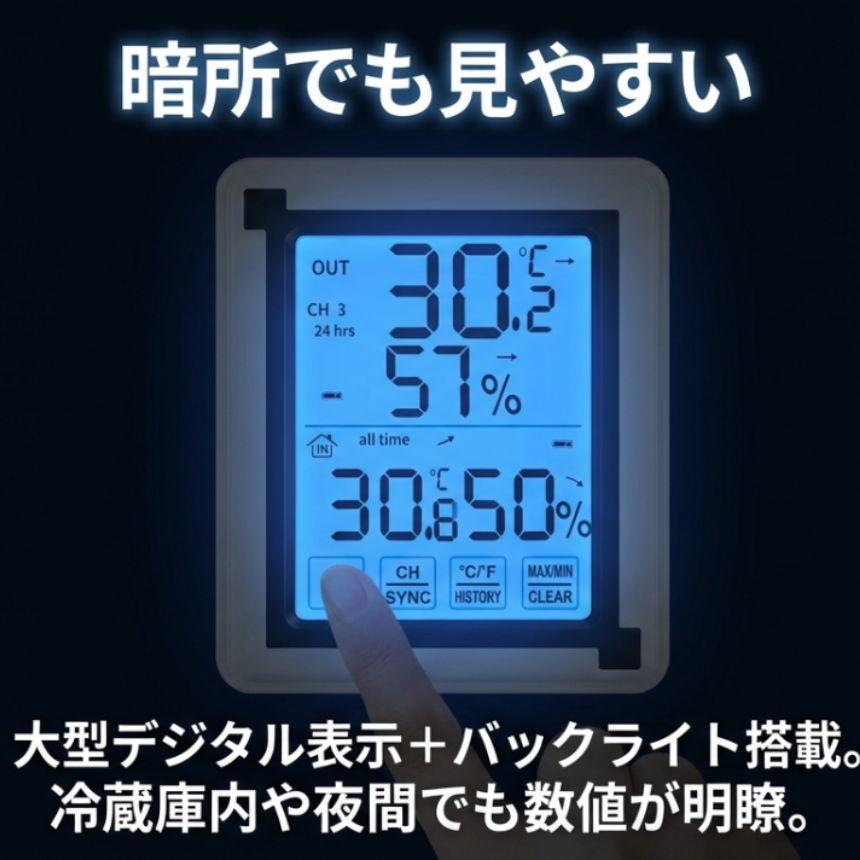 温湿度計 子機3個 湿度計 外気温 デジタル 外温度 室温計 温度湿度計
