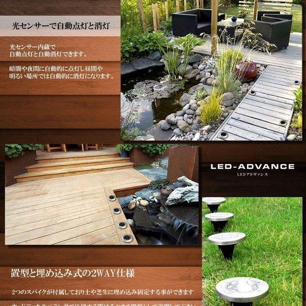 埋め込み式 ソーラー ライト LED 8個セット 4LED 電気代0円 自動