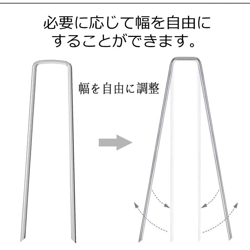 防草シート ピン Uピン杭 黒丸付 固定ピン 除草シート 100本 セット防