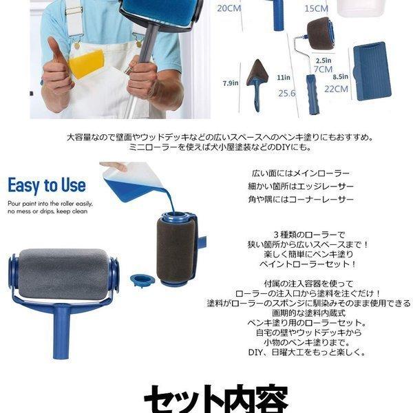 ペイントローラー セット 5点 塗装用 ハンドル 付 スポンジ 塗装 