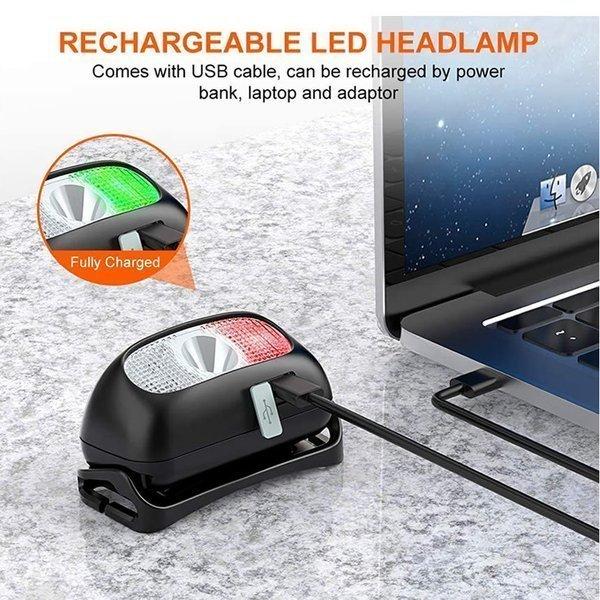 ヘッドライト 充電式 USB LED アウトドア用ヘッドライト 60g 超軽量 高