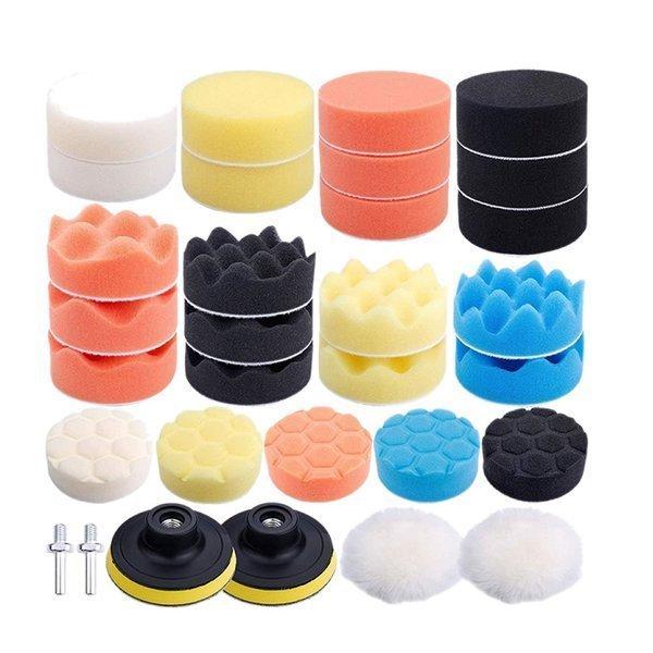 ポリッシャー3点セット ポリッシャー バフ 31点セット 六角軸付き 電動 ドリル エアツール