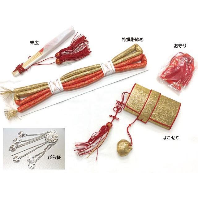 草履バッグ・はこせこセット【草履21cm】七五三 赤 朱色　132-h3589-1