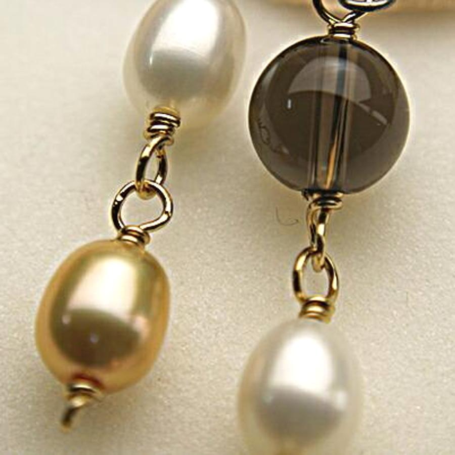 メール便 スモーキークォーツ パール ピアス イヤリング 淡水真珠 煙水晶 ゴールドカラー パール スモーキークオーツ ステンレスピアス 真ちゅうイヤリング |  | 02