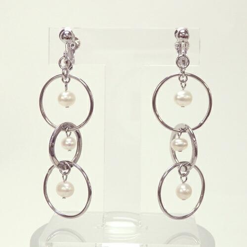 淡水真珠 トリプル フープ ピアス イヤリング 淡水パール チタンピアス |  | 02
