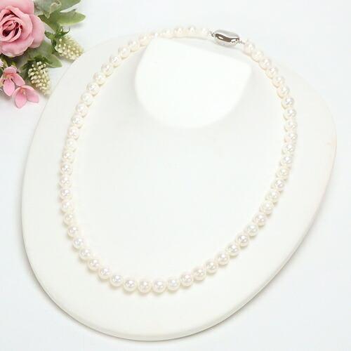 アコヤ本真珠 7mm~7.5mm ネックレス 40cm シルバー金具 パール あこや 本真珠 ケース付き クリスマス ギフトに プレゼントに | 