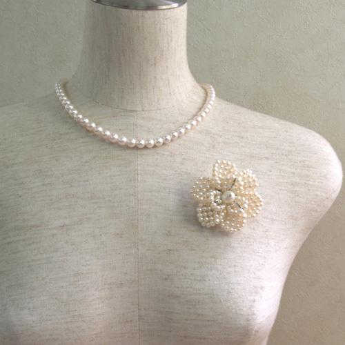 コサージュ ブローチ パール フラワー 花 クリップ 淡水真珠 淡水パール 卒園式 卒業式 入学式 フォーマル ダンス 結婚式 式典 |  | 02