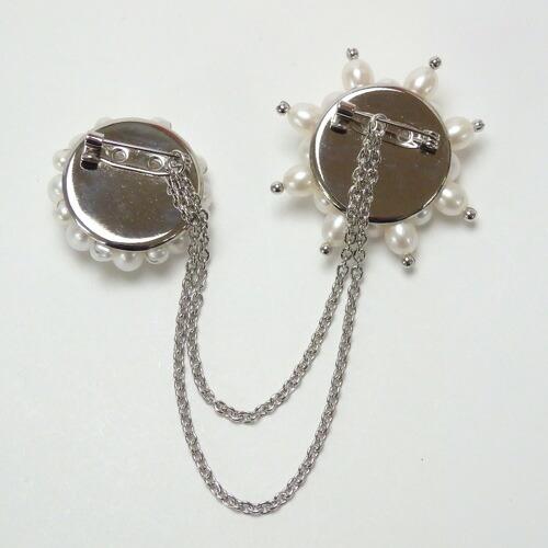 パール フラワー ツイン ブローチ 淡水真珠 花 淡水パール 卒園式 卒業式 入学式 フォーマル ダンス 結婚式 カーディガン留め コサージュ 日本製 |  | 04