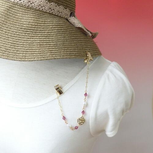 メール便 帽子クリップ 淡水真珠 情熱の薔薇 帽子留め レディース ハットクリップ 帽子ホルダー ハットキーパー シェイプレット おしゃれ マスククリップ |  | 04