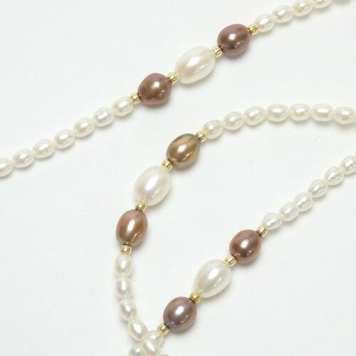 メール便 ネックレスになる メガネチェーン ブラウンゴールドパール ネックレス 淡水パール  眼鏡チェーン グラスコード マスクチェーン マスクストラップ 爆買 |  | 04