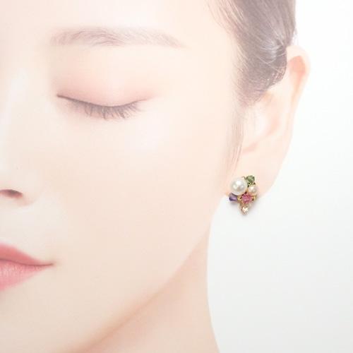 メール便 ビジュー カラースワロフスキー パール ピアス イヤリング 淡水真珠 淡水パール レディース クリスマス ギフトに プレゼントに |  | 01