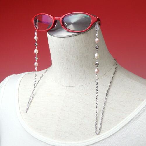 メール便 メガネチェーン はんなりパープル 淡水真珠 プチハート 淡水パール 眼鏡チェーン マスクチェーン マスクストラップ めがねチェーン ピンク紫 |  | 01