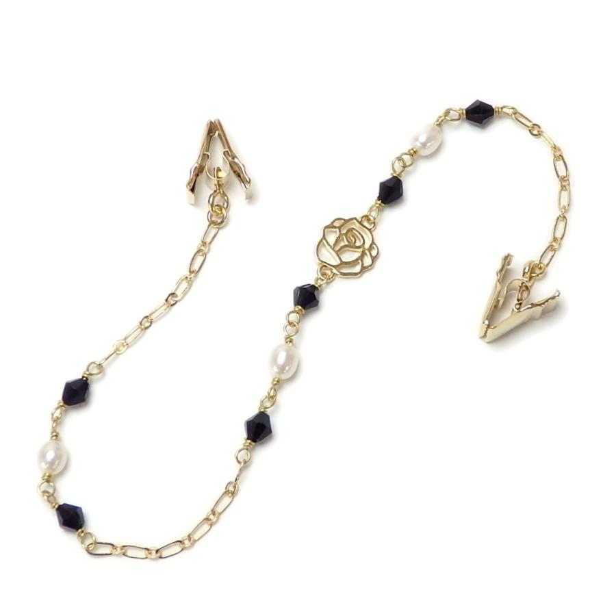 メール便 帽子クリップ ロングタイプ 淡水真珠 情熱の薔薇 帽子留め レディース ハットクリップ ハットキーパー バレンタイン ギフトに プレゼントに |  | 01