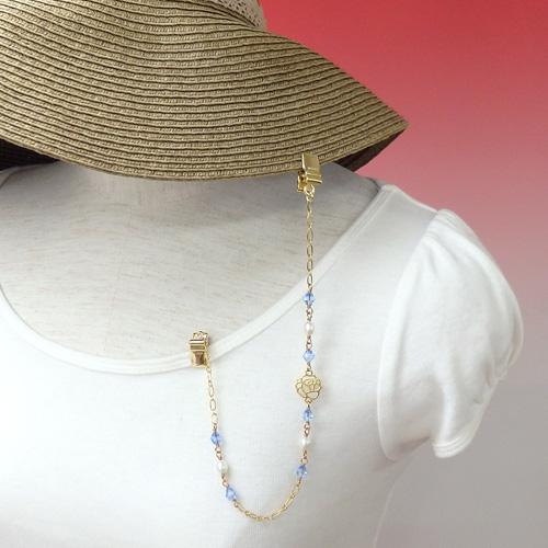 メール便 帽子クリップ ロングタイプ 淡水真珠 情熱の薔薇 帽子留め レディース ハットクリップ ハットキーパー マスクバンド 敬老の日 ギフトに プレゼントに |  | 04