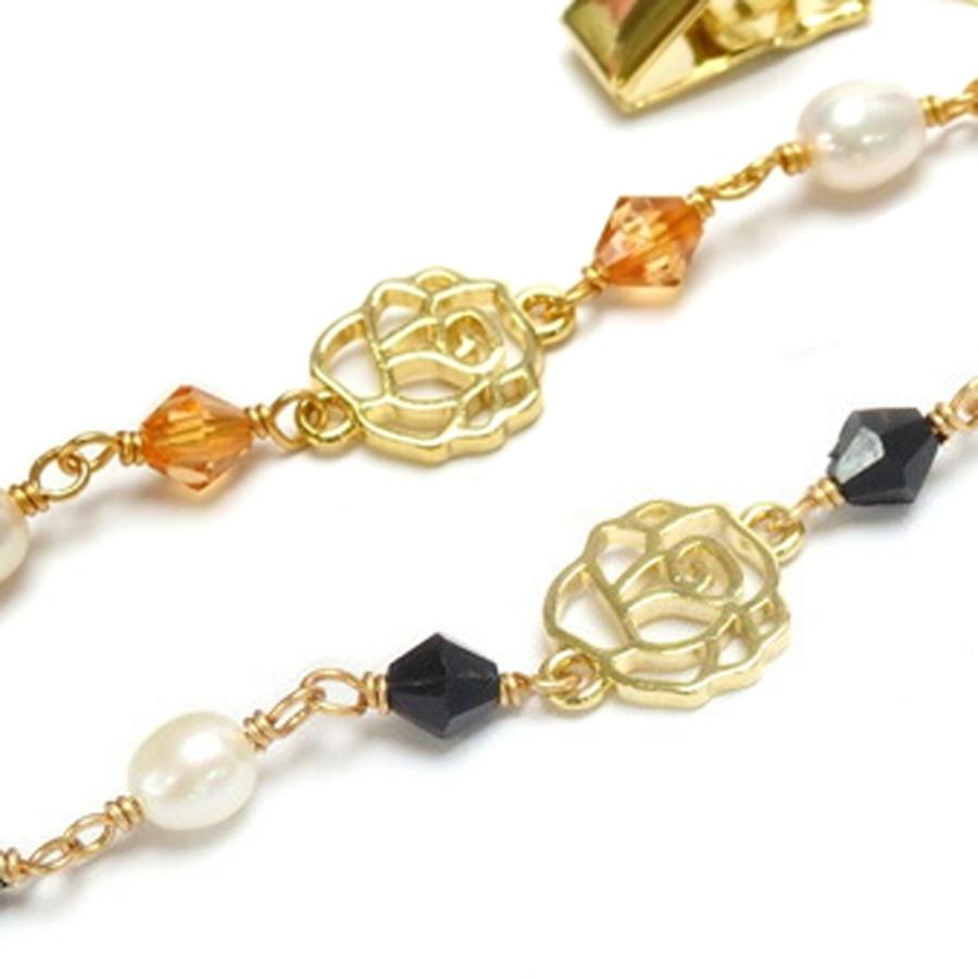 メール便 帽子クリップ ロングタイプ 淡水真珠 情熱の薔薇 帽子留め レディース ハットクリップ ハットキーパー マスクバンド 敬老の日 ギフトに プレゼントに |  | 06