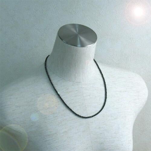 メール便 ブラックスピネル ネックレス 50cm メンズ レディース 男女兼用 ユニセックス 2-3mm 黒 ブラック スピネル バレンタイン ギフトに プレゼントに |  | 02