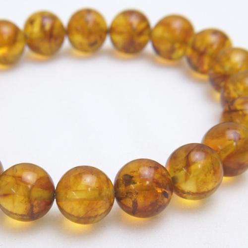琥珀 念珠 ブレスレット 10mm 玉 コハク アンバー 念誦 ブレスレット 風水 パワーストーン ブレス クリスマス ギフトに プレゼントに | 