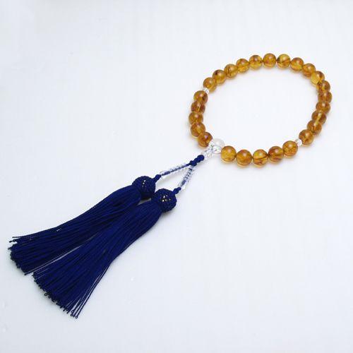 琥珀 数珠 念誦 10mm玉 コハク アンバー 念珠 念誦 風水 パワーストーン 数珠ケース付き クリスマス ギフトに プレゼントに |  | 01