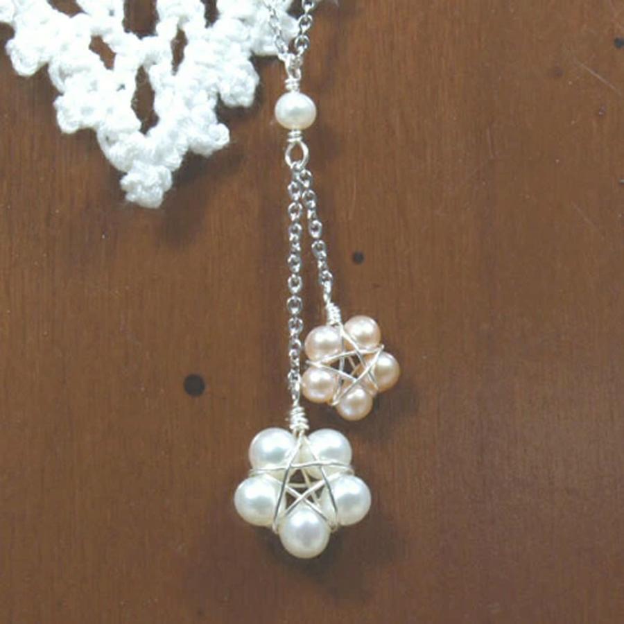 メール便 ツイン ペンタゴンスターフラワー パール 淡水真珠 ネックレス 淡水パール レディース カラーパール ホワイトデー ギフトに プレゼントに 爆買 |  | 02