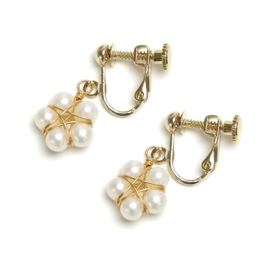 メール便 ピアス イヤリング ペンタゴンスターフラワー パール お花パール フックピアス 淡水真珠 淡水パール レディース プチプラ ステンレスピアス |  | 03