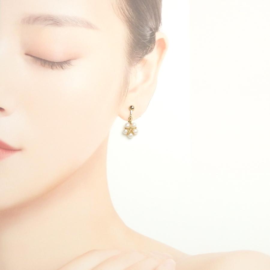 メール便 ピアス イヤリング ペンタゴンスターフラワー パール お花パール フックピアス 淡水真珠 淡水パール レディース プチプラ ステンレスピアス |  | 04