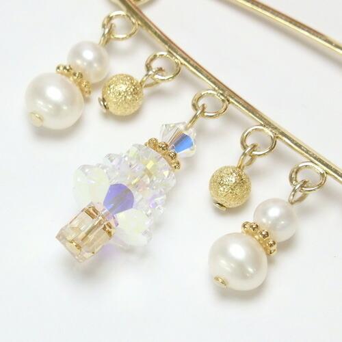 クリスマスツリー 雪だるま ブローチ カブトピン スワロフスキー 淡水真珠 スノーマン メタルボール ショールピン パール Xmas プレゼント ギフト |  | 04