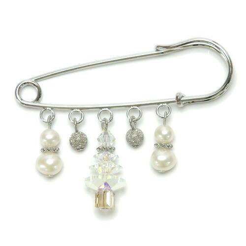 クリスマスツリー 雪だるま ブローチ カブトピン スワロフスキー 淡水真珠 スノーマン メタルボール ショールピン パール Xmas プレゼント ギフト |  | 05