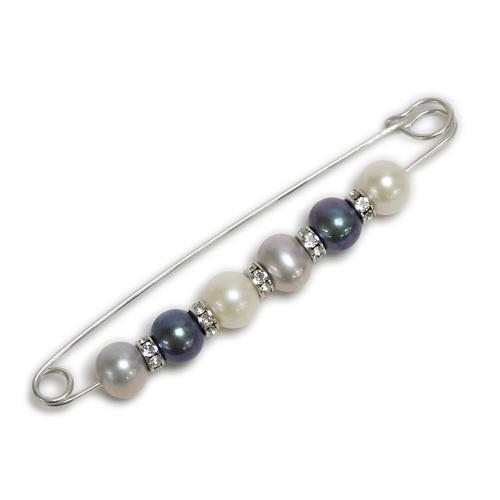 ショールピン 3色 ブルー系 淡水真珠 カブトピン ロンデル 三色 母の日 プレゼント ギフト ブローチピン 卒園式 卒業式 入学式 フォーマル 結婚式 パール | 