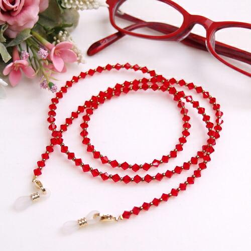 ギフトケース入り ネックレスになる メガネチェーン キラキラ スワロフスキー 贅沢2WAY 眼鏡チェーン 母の日 父の日 敬老の日 風水カラー マスクチェーン |  | 10