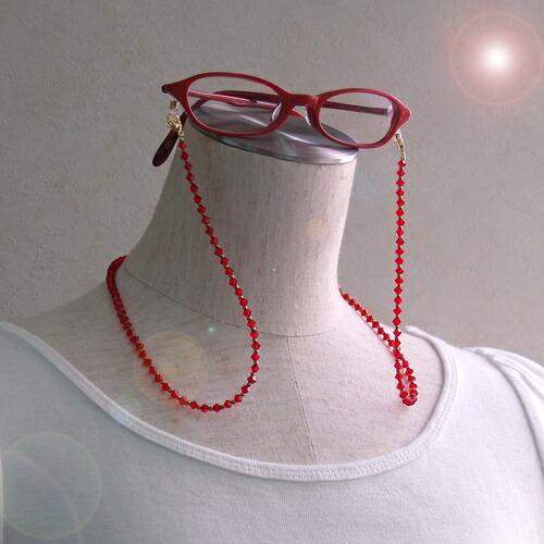 ギフトケース入り ネックレスになる メガネチェーン キラキラ スワロフスキー 贅沢2WAY 眼鏡チェーン 母の日 父の日 敬老の日 風水カラー マスクチェーン |  | 11