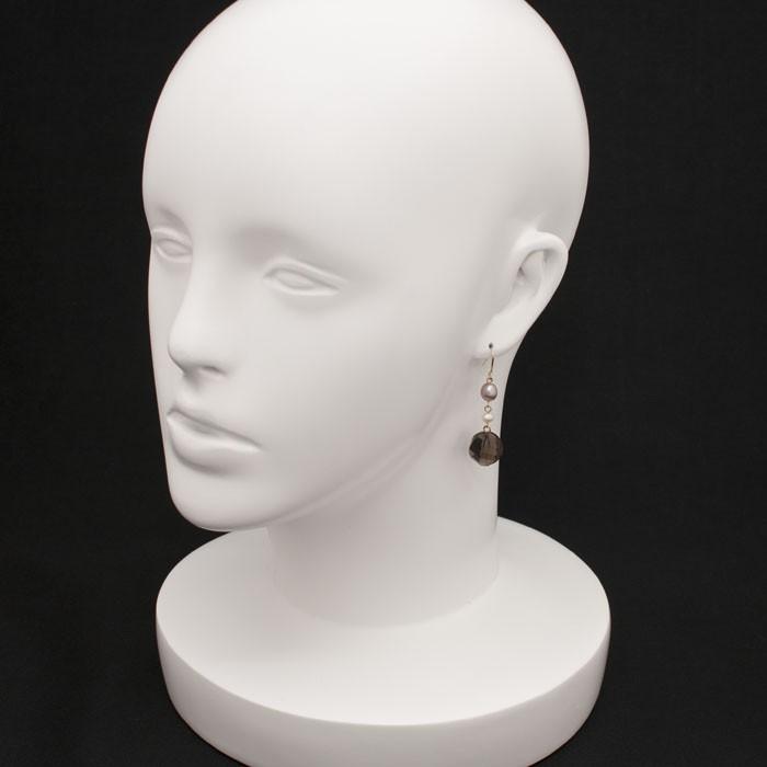 スモーキークォーツ ＆ パープル パール ピアス イヤリング 淡水真珠 煙水晶 レディース スモーキー クオーツ 淡水パール クリスマス ギフトに プレゼントに |  | 05