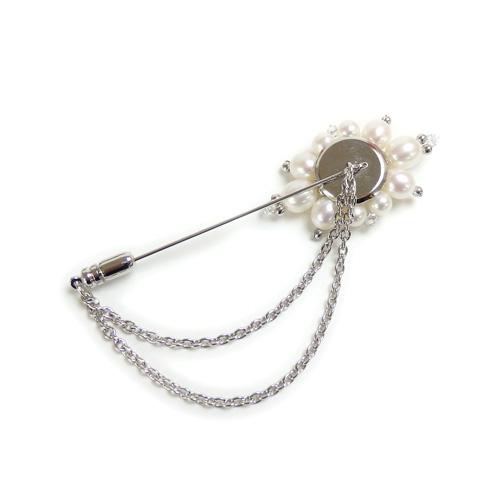 ハットピン ブローチ パール トラッド 淡水真珠 お花 淡水パール チェーン クリスマス ギフトに プレゼントに |  | 03