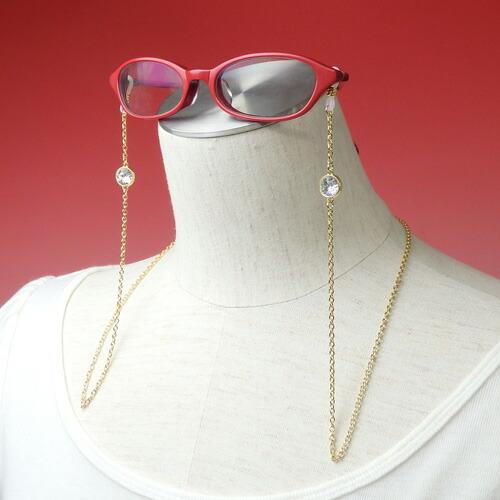 メール便 メガネチェーン 大粒ビジュー ラウンド スワロフスキー 金色 ゴールドカラー マスクチェーン シトラスグリーン クリスマス ギフトに プレゼントに |  | 12