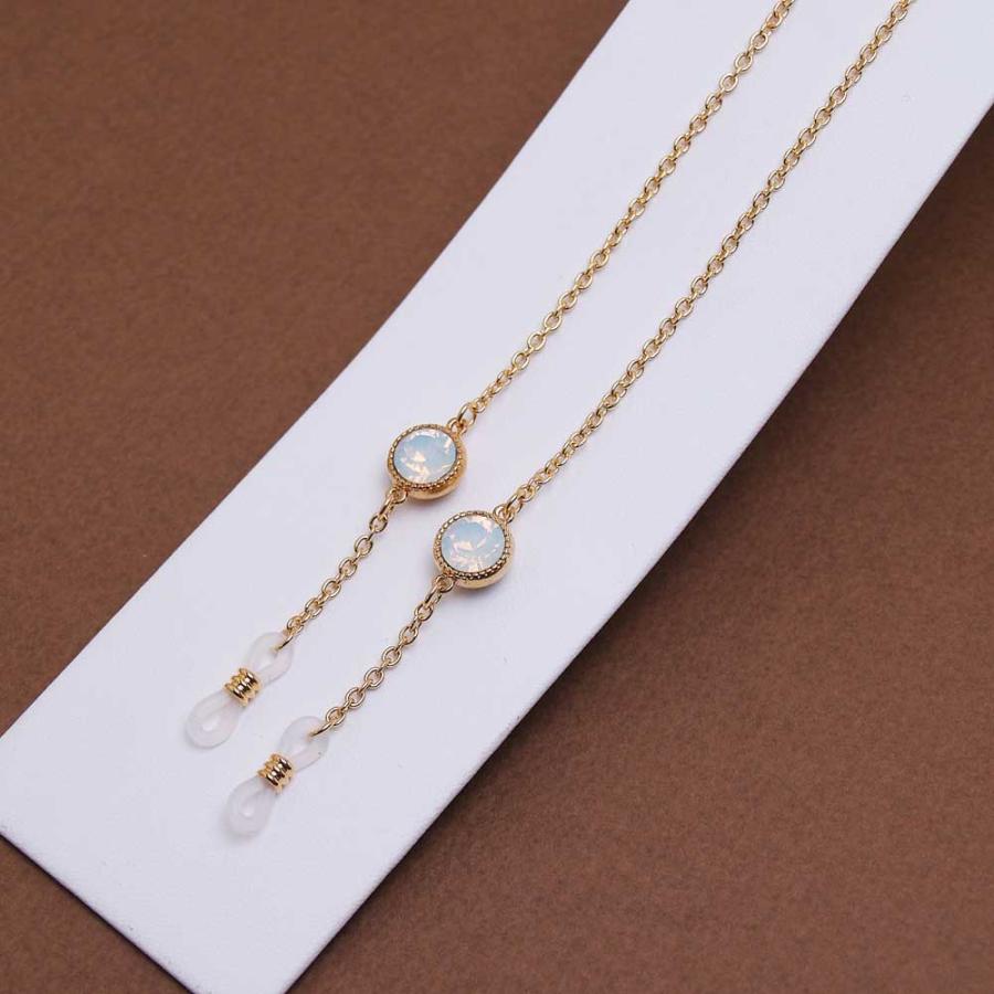 メール便 メガネチェーン 大粒ビジュー ラウンド スワロフスキー 金色 ゴールドカラー マスクチェーン シトラスグリーン クリスマス ギフトに プレゼントに |  | 04