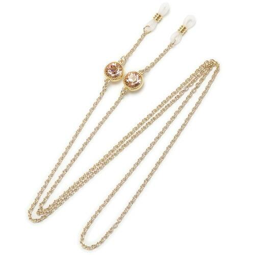 メール便 メガネチェーン 大粒ビジュー ラウンド スワロフスキー 金色 ゴールドカラー マスクチェーン シトラスグリーン クリスマス ギフトに プレゼントに |  | 05