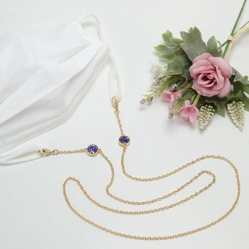 メール便 メガネチェーン 大粒ビジュー ラウンド スワロフスキー 金色 ゴールドカラー マスクチェーン シトラスグリーン 父の日 ギフトに プレゼントに |  | 07