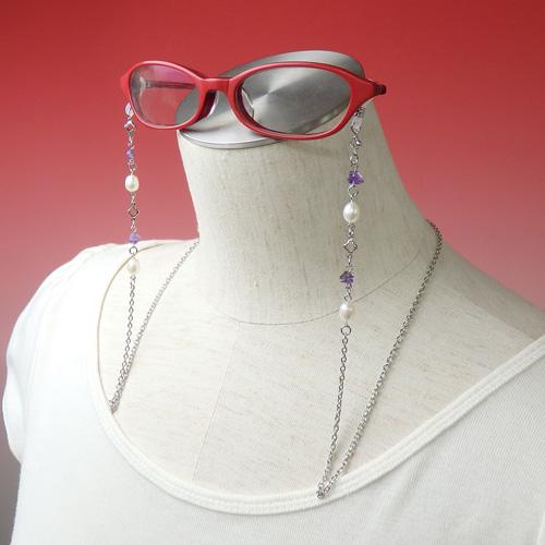 メール便 メガネチェーン 天然石 ＆ 淡水真珠 淡水パール 天然石 アメジスト ペリドット さざれ 眼鏡チェーン 風水 マスクチェーン マスク紐 マスクストラップ |  | 02